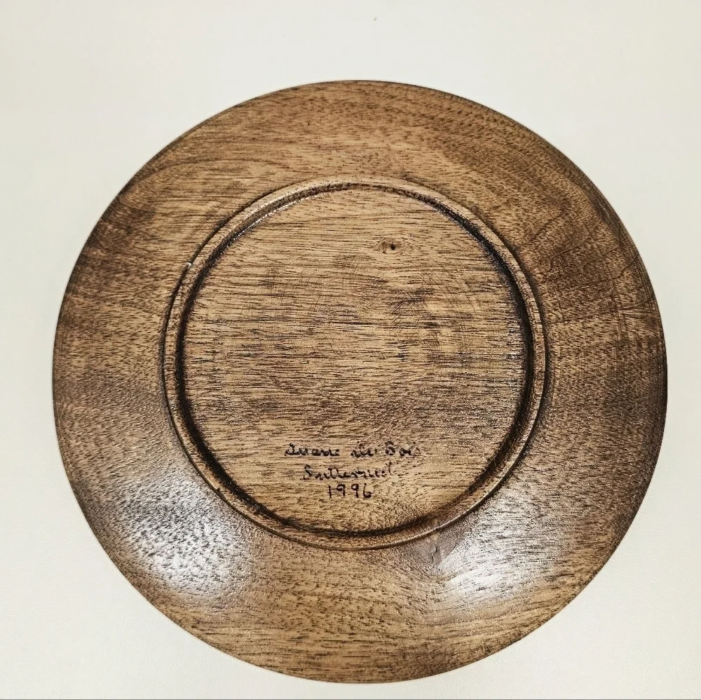 Vintage Signed Hand Carved Wooden-Resin Decor Set